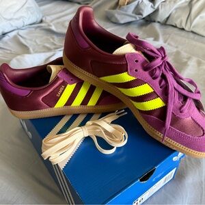 Adidas woman’s size 10 OG Samba Purple and Yellow NIB/NWT